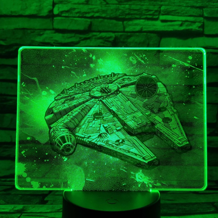 Űrhajó 7 színű valósághű 3D led lámpa