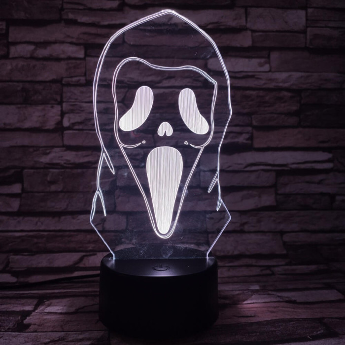 Álarc 7 színű 3D led lámpa