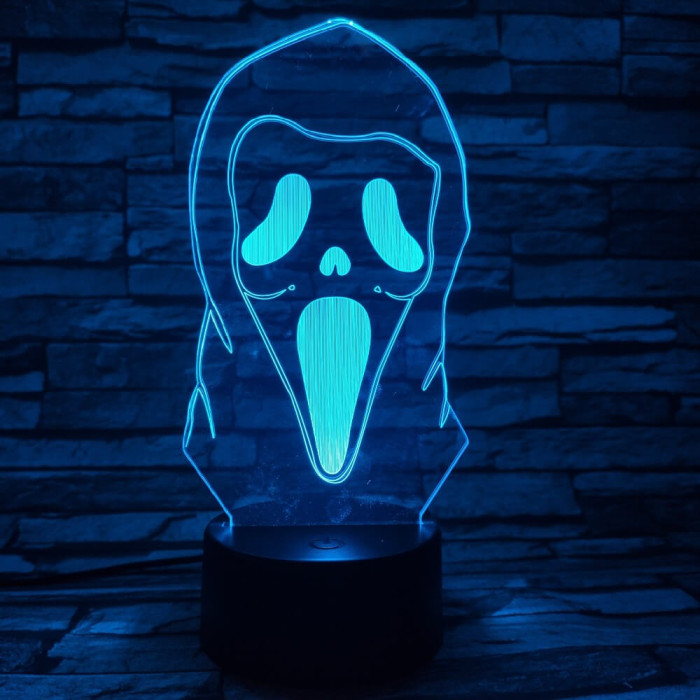 Álarc 7 színű 3D led lámpa