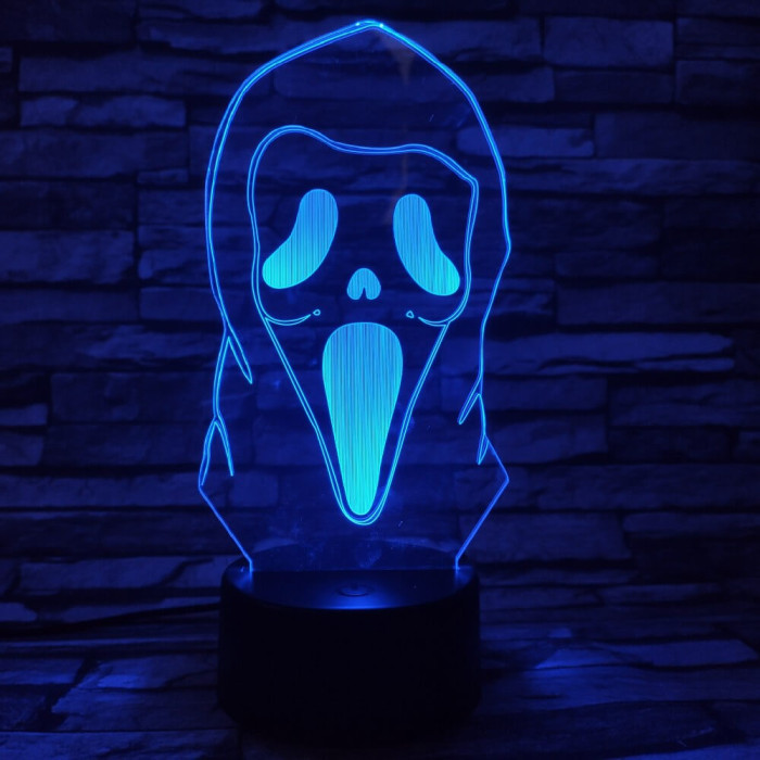 Álarc 7 színű 3D led lámpa