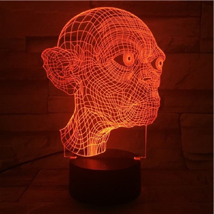 Smeagol 7 színű 3D led lámpa