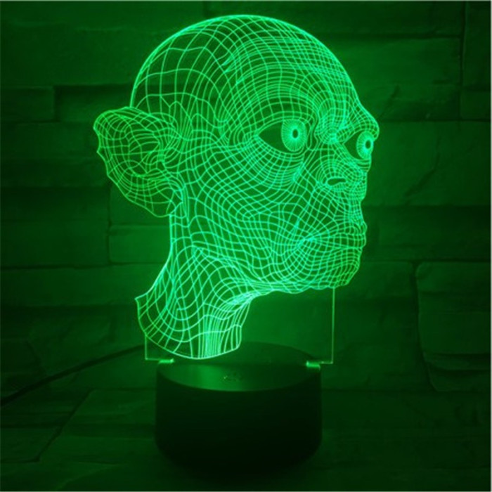 Smeagol 7 színű 3D led lámpa