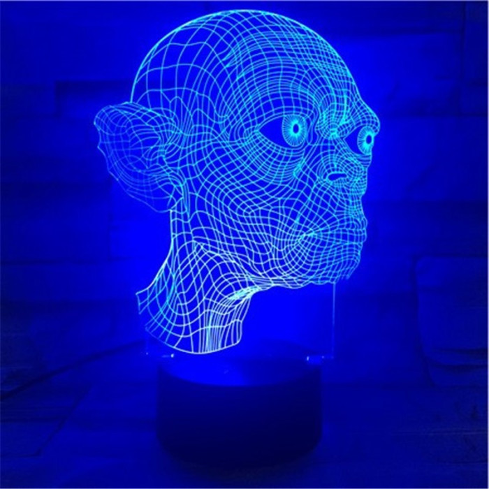 Smeagol 7 színű 3D led lámpa