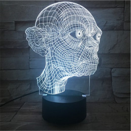 Smeagol 7 színű 3D led lámpa