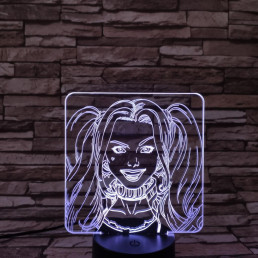 Harley Quinn  7 színű 3D led lámpa