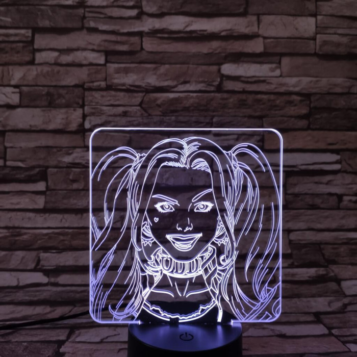Harley Quinn  7 színű 3D led lámpa