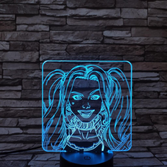 Harley Quinn  7 színű 3D led lámpa
