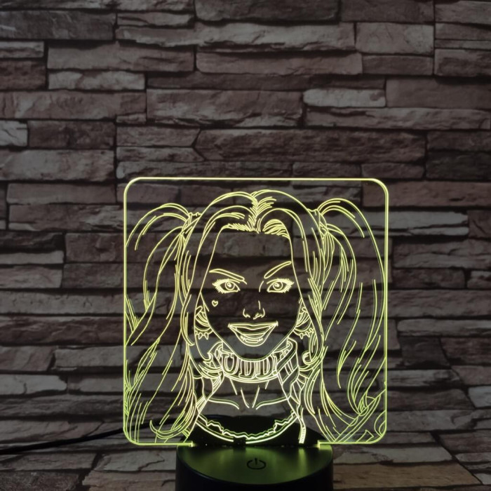 Harley Quinn  7 színű 3D led lámpa