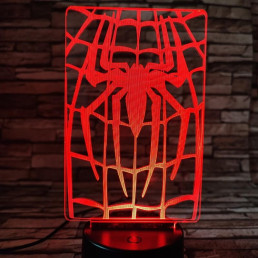 Pók hálójában 7 színű  3D led lámpa