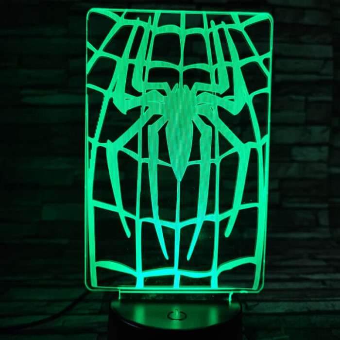 Pók hálójában 7 színű  3D led lámpa