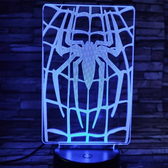 Pók hálójában 7 színű  3D led lámpa