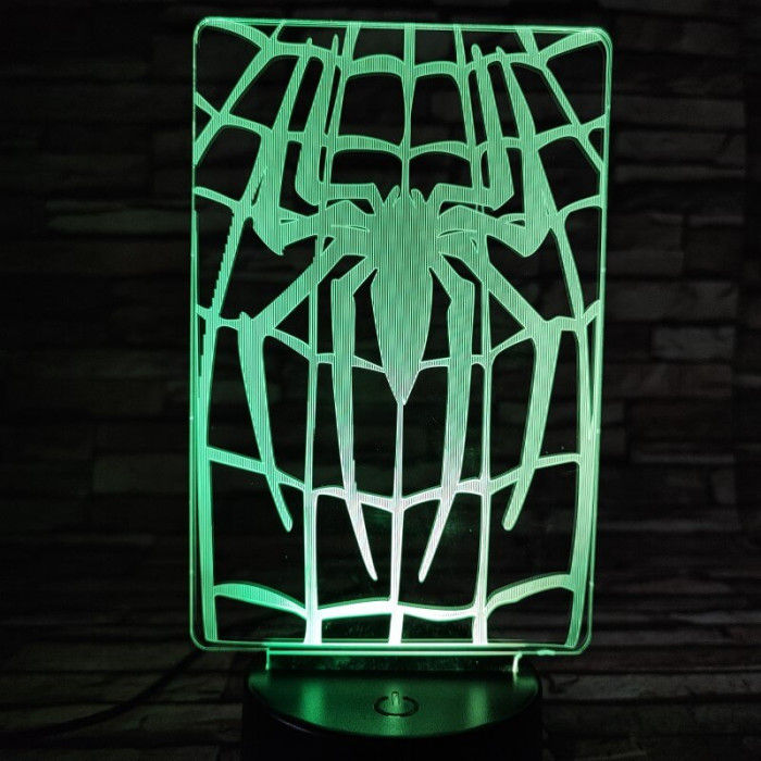 Pók hálójában 7 színű  3D led lámpa