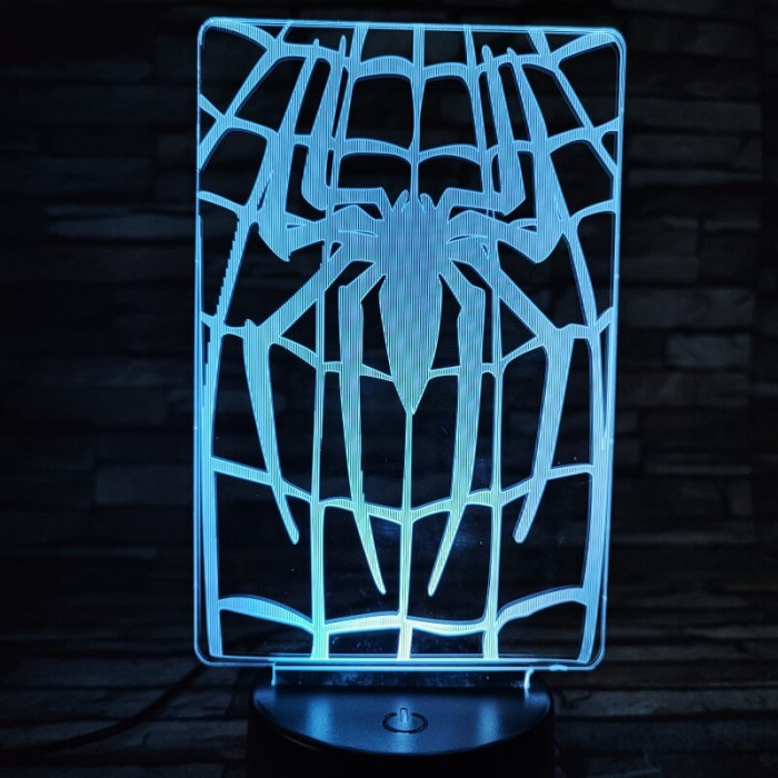Pók hálójában 7 színű  3D led lámpa