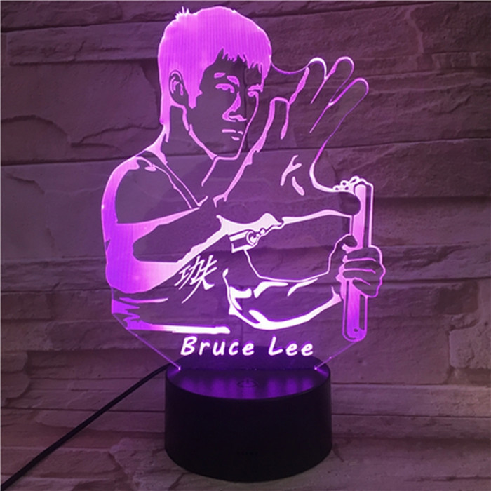 Bruce Lee  7 színű 3D led lámpa