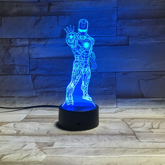 Acélember 3D led lámpa