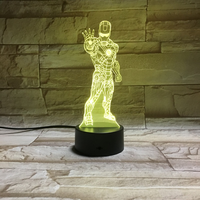 Acélember 3D led lámpa