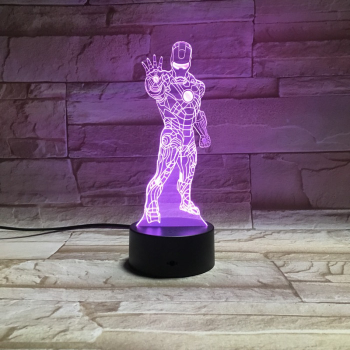 Acélember 3D led lámpa