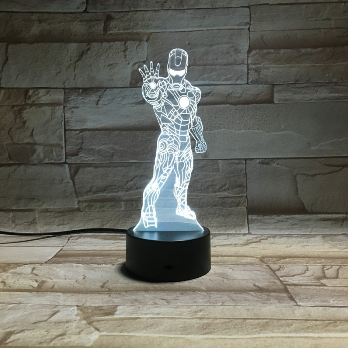 Acélember 3D led lámpa