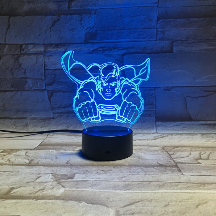 Szuper Ember 7 színű 3D led lámpa