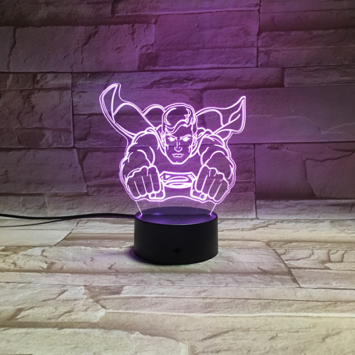 Szuper Ember 7 színű 3D led lámpa