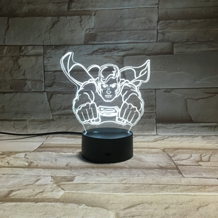 Szuper Ember 7 színű 3D led lámpa