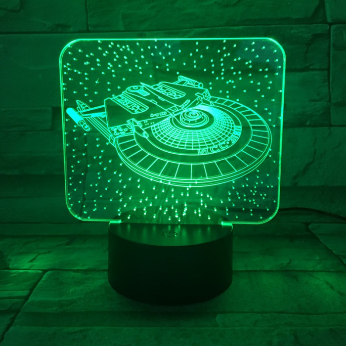 Űrhajó 7 színű 3D led lámpa