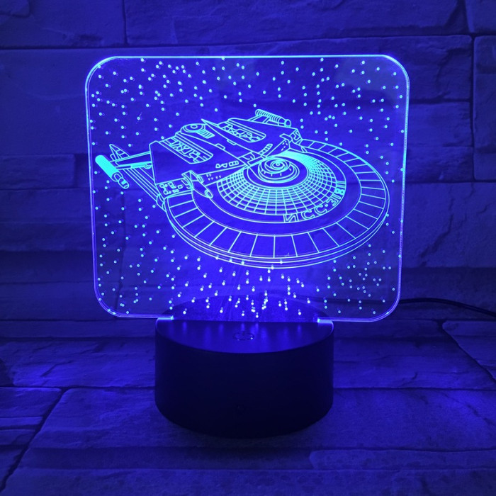 Űrhajó 7 színű 3D led lámpa