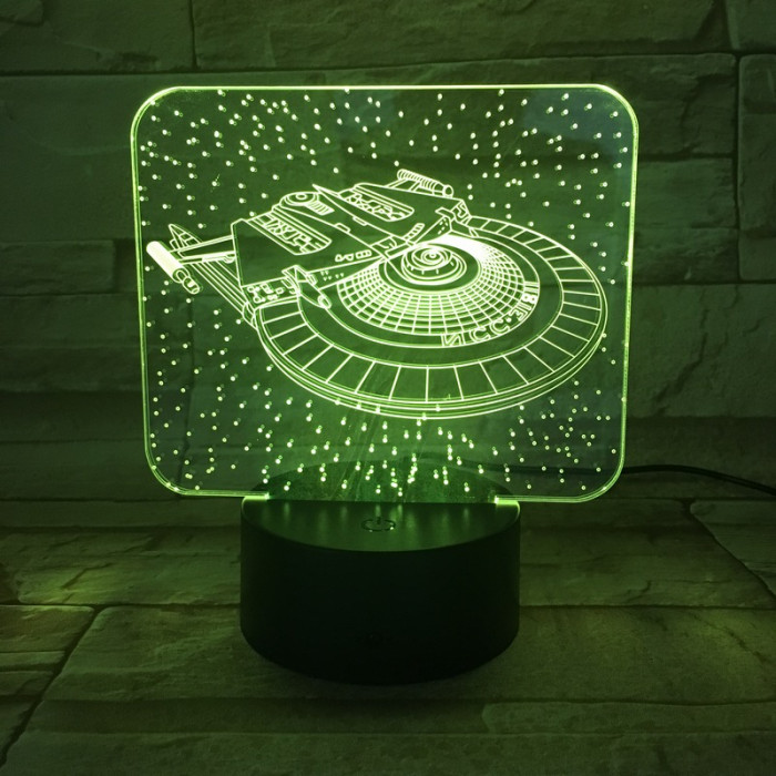 Űrhajó 7 színű 3D led lámpa