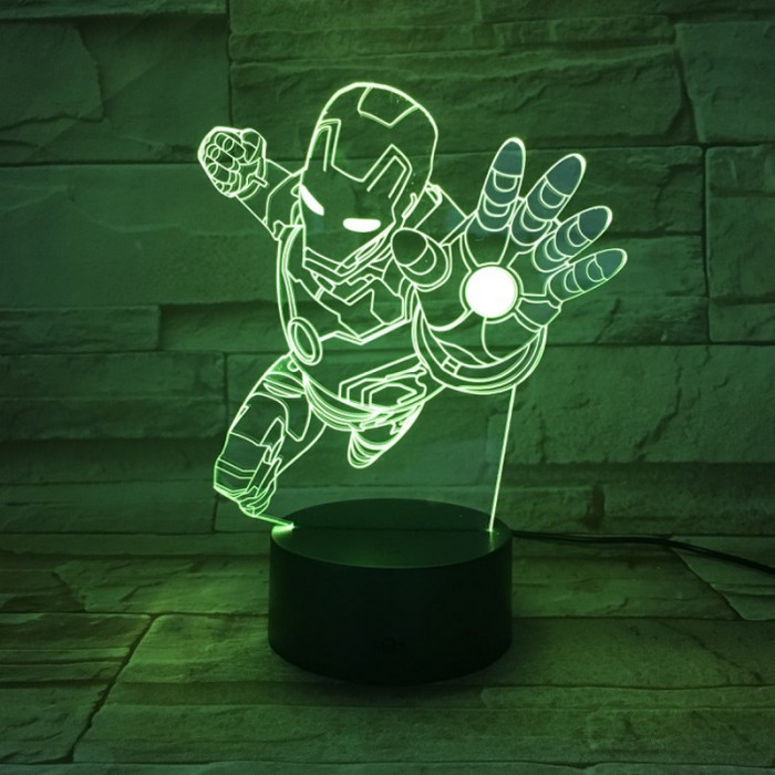 Acélember 2  3D led lámpa