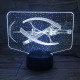 Űrállomás  7 színű 3D led lámpa