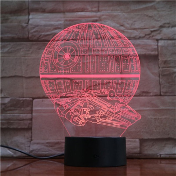 Csillag & Űrhajó 7 színű 3D led lámpa