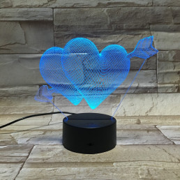Szív nyíl 7 színű 3D led lámpa