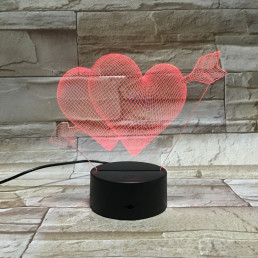 Szív nyíl 7 színű 3D led lámpa