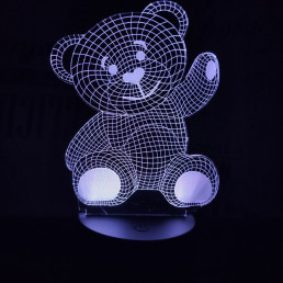 Integetős maci 7 színű 3D led lámpa