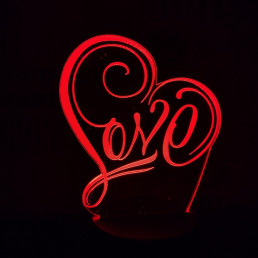 Love 3D 7 színű led lámpa