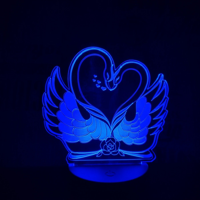 Hattyú szív 7 színű 3D led lámpa