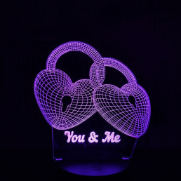 Szív Lakat 7 színű 3D led lámpa