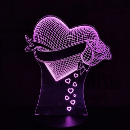 Szív Rózsa 7 színű led lámpa