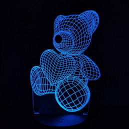 Maci Szív 7 színű 3D led lámpa