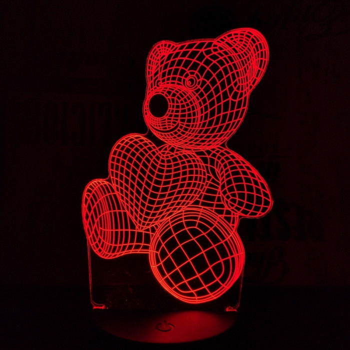 Maci Szív 7 színű 3D led lámpa