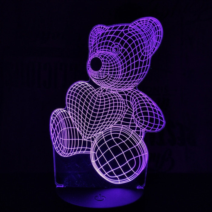 Maci Szív 7 színű 3D led lámpa