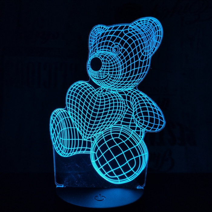 Maci Szív 7 színű 3D led lámpa