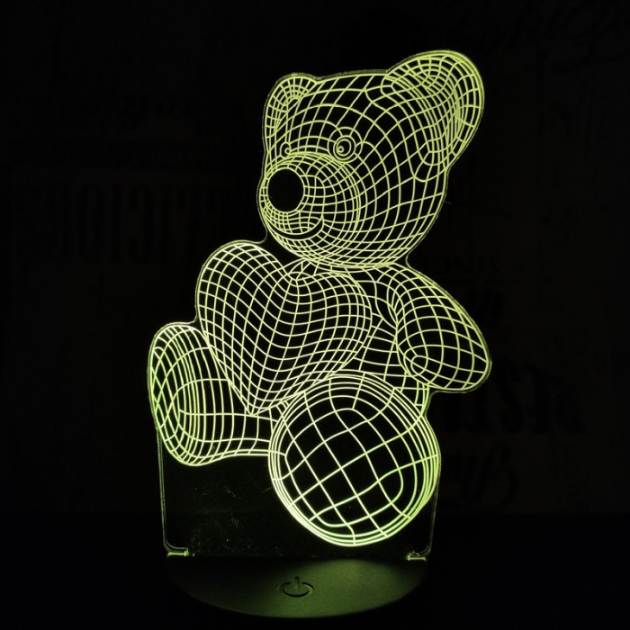 Maci Szív 7 színű 3D led lámpa