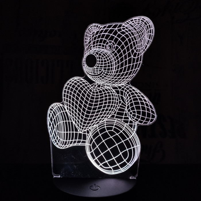 Maci Szív 7 színű 3D led lámpa