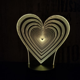 Szívben szívek 7 színű 3D led lámpa