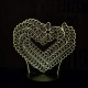 Szív füzér 7 színű 3D led lámpa