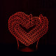 Szív füzér 7 színű 3D led lámpa