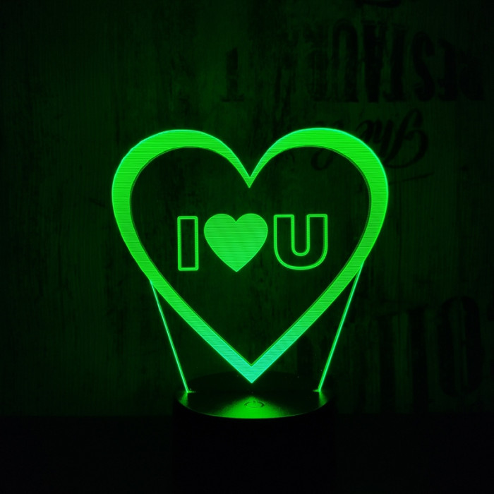 Szív I Love You 7 színű 3D led lámpa