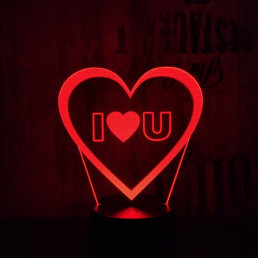 Szív I Love You 7 színű 3D led lámpa