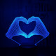 Szív kéz 7 színű 3D led lámpa